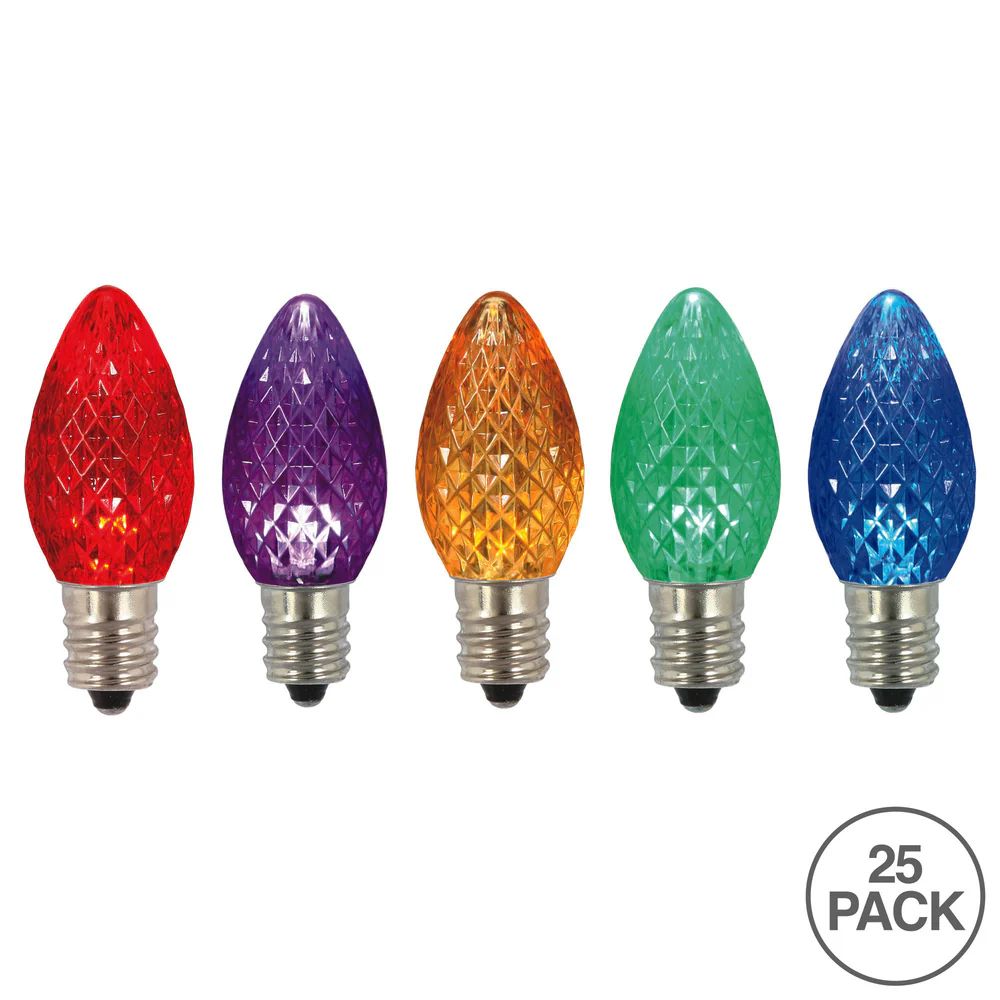 Vickerman C7 LED Multi-colored Faceted Twinkle Bulb bag of 25 - Cheap-Us
