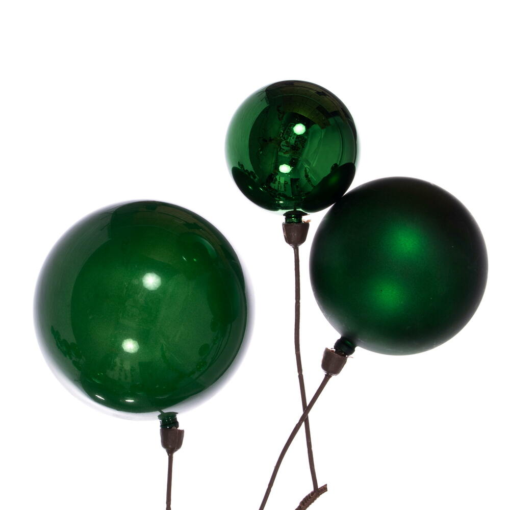Vickerman 10' Green Assorted Finish Branch Ball Ornament Garland. - Cheap-Us
