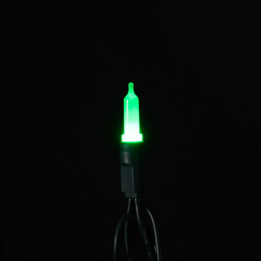 Vickerman 25' Frosted Green Single Mold Italian LED Christmas light set. - Cheap-Us