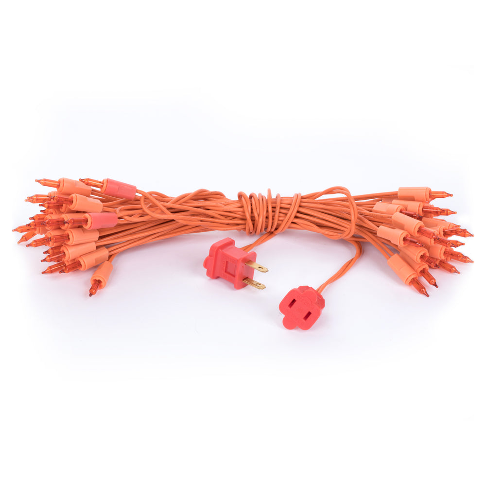 Vickerman 50 LED Orange Dura-Lit Light on Orange Wire, 37' Christmas Light Strand - Cheap-Us