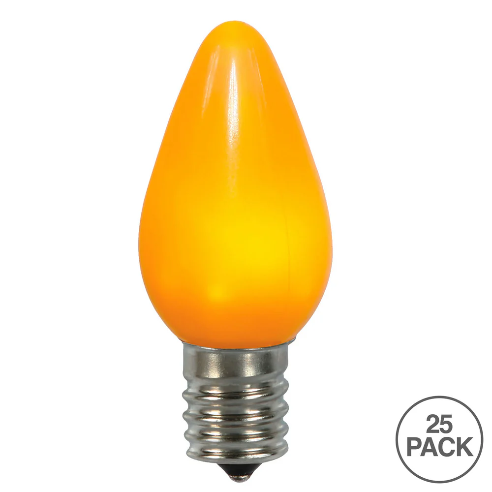 Vickerman C7 Ceramic LED Yellow Twinkle Bulb  Nickel Base 120V .6 Watts 25 Bulbs per bag - Cheap-Us