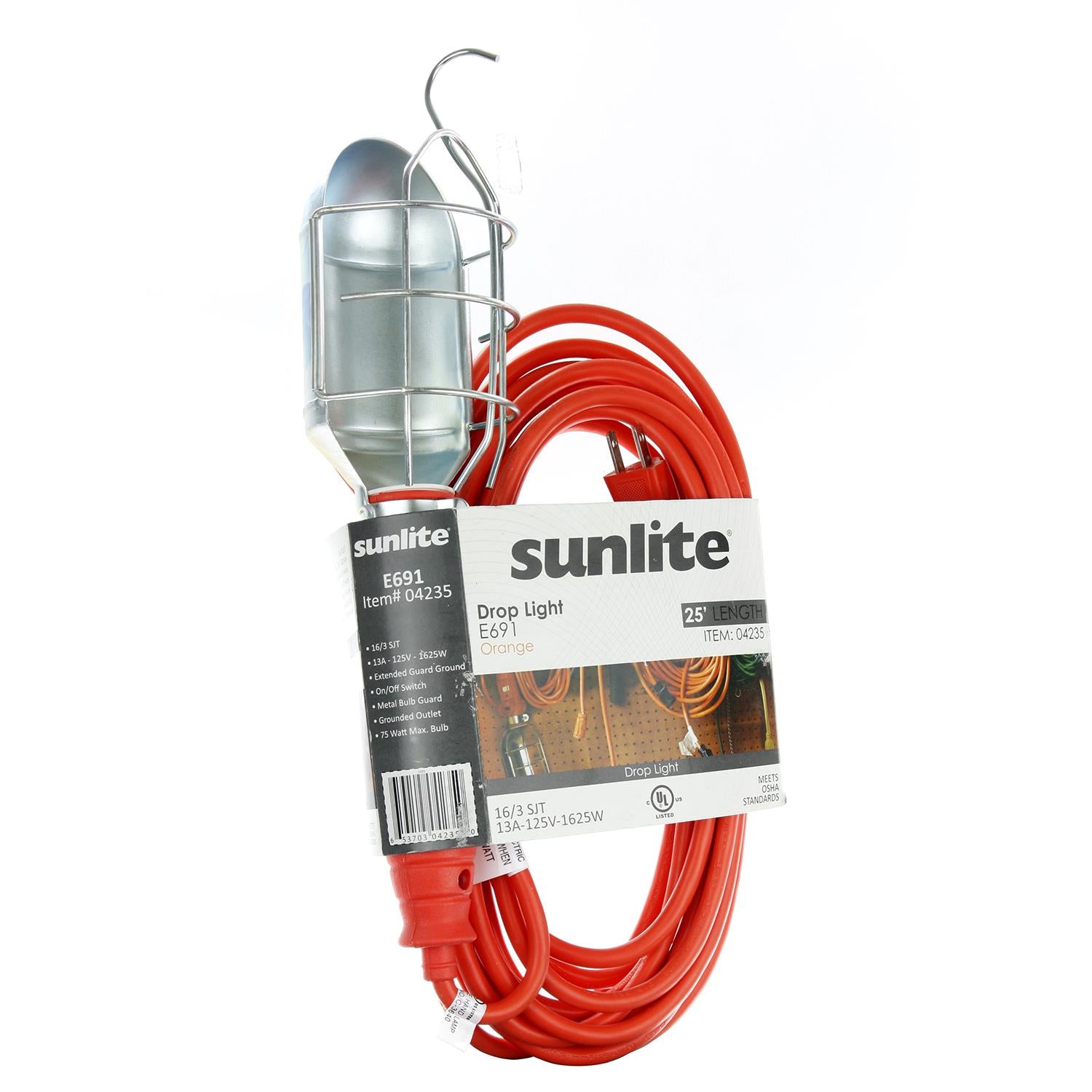 Sunlite E691 25 foot 75 Watt Incandescent Drop Light, Metel - Cheap-Us