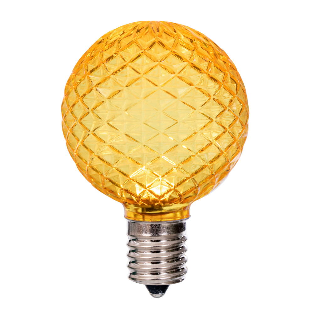 Vickerman G50 LED Yellow Replacement Bulb E17/C9 Nickel Base 120V .8 Watts package of 25 - Cheap-Us