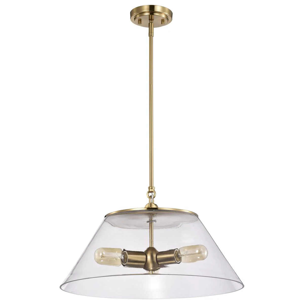 60-7416 DOVER 3 LIGHT LARGE PENDANT Dover; 3 Light; Large Pendant; Vintage Brass with Clear Glass - Cheap-Us
