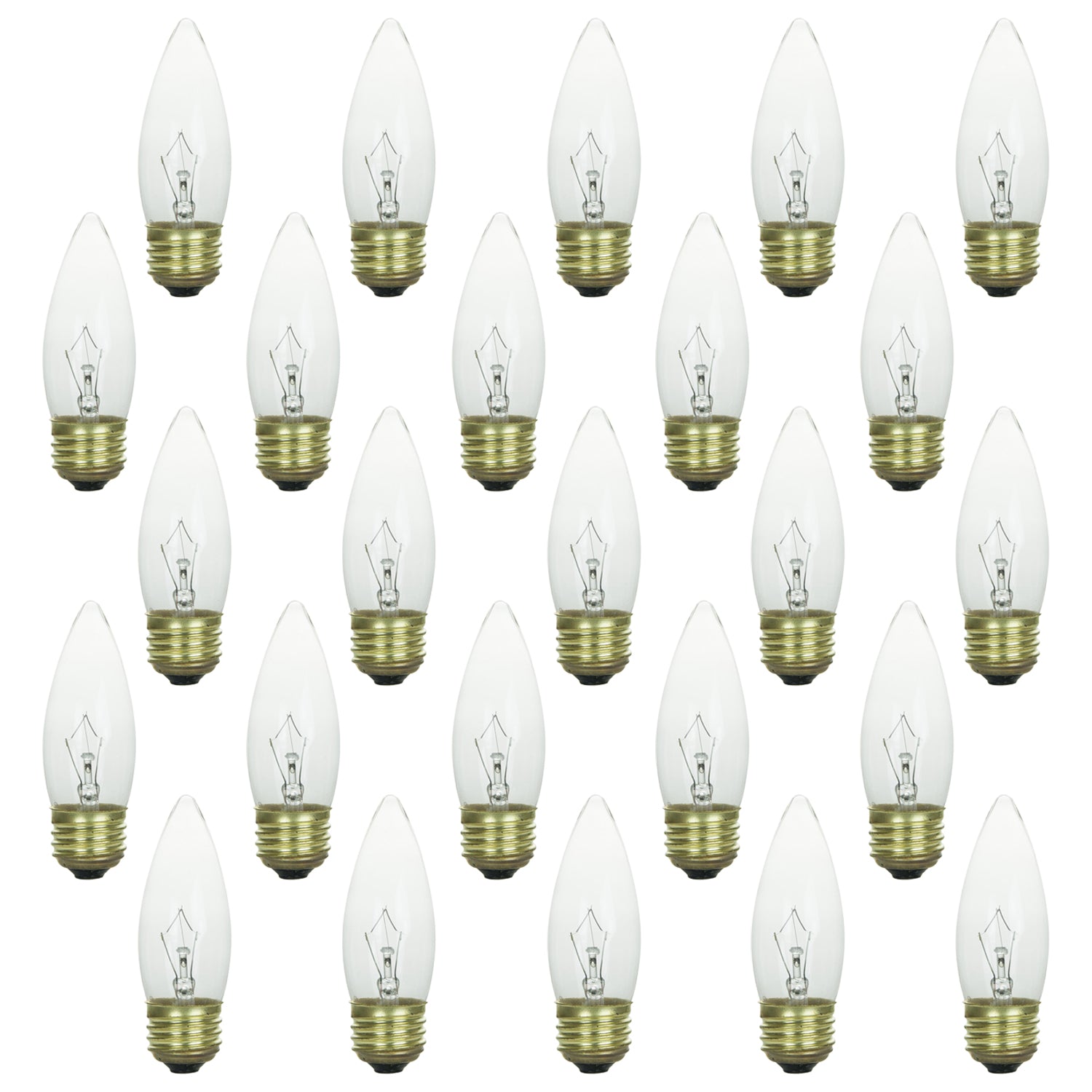 Sunlite 25 Watt Torpedo Tip Chandelier , Medium Base, Clear - Cheap-Us