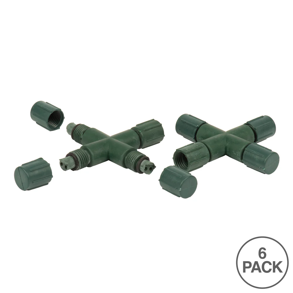 Vickerman Single Mold LED Set Green Coaxial X Splitter 6/Bag CSA/us Listed. - Cheap-Us