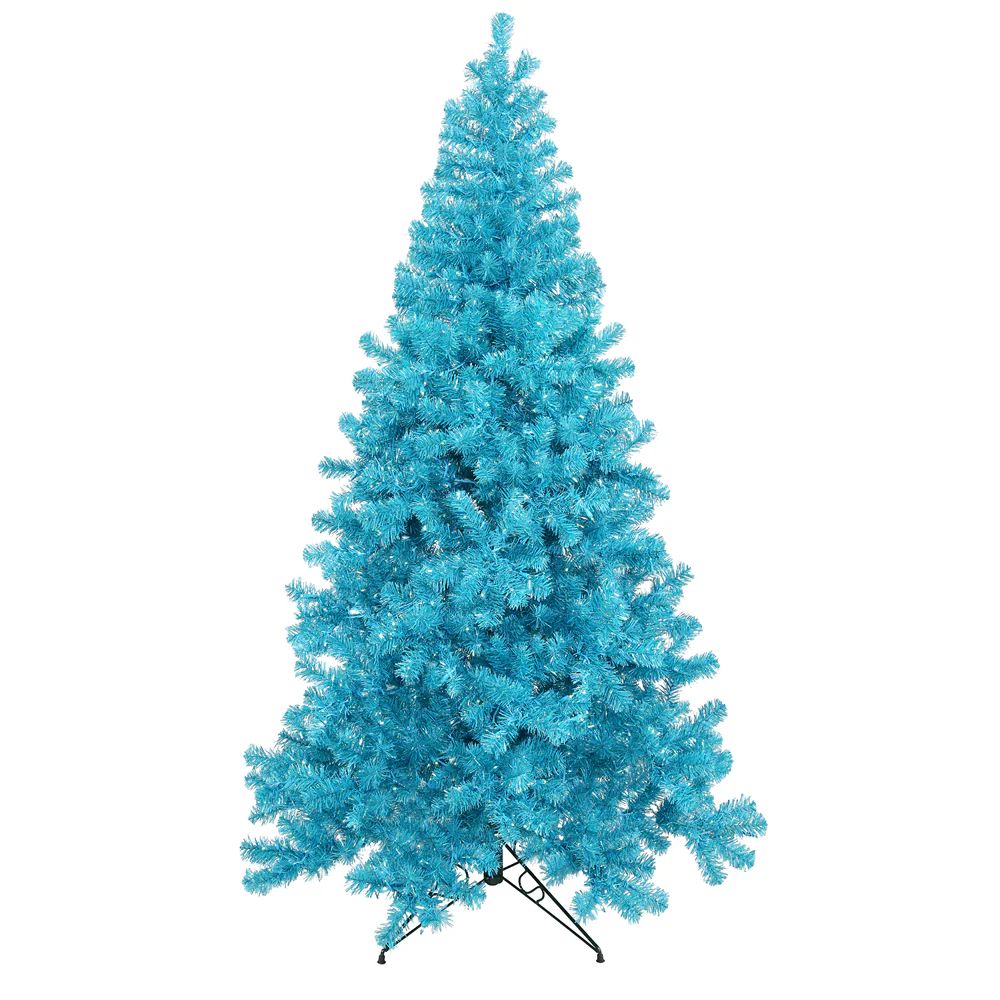 Vickerman 9' Sky Blue Artificial Christmas Tree Teal Dura-lit LED Lights. - Cheap-Us