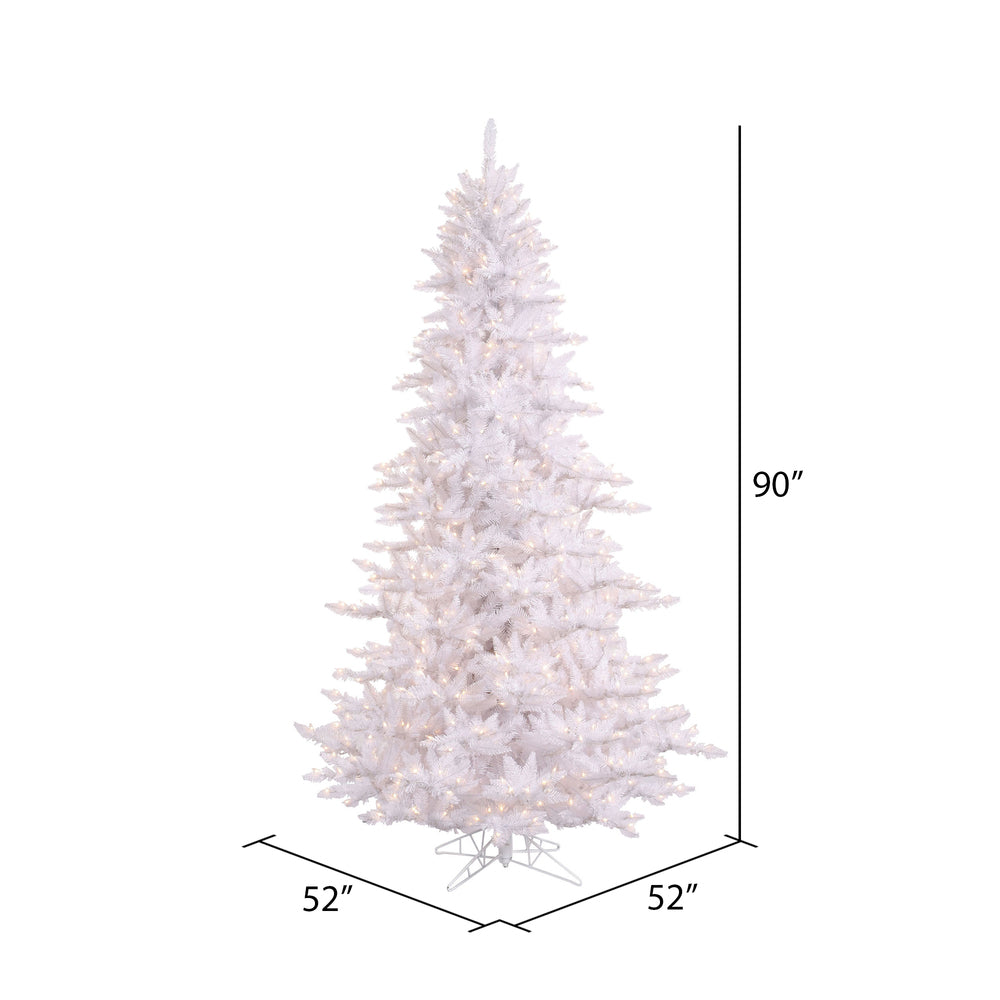 Vickerman 7.5' White Fir Artificial Christmas Tree Warm White Dura-lit LED Lights - Cheap-Us