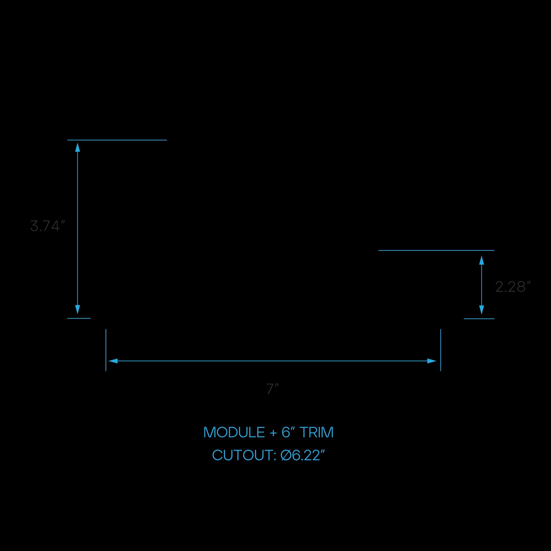 Luxrite 6 Inch Square Trim Replacement - Black Finish (LR24999) - Cheap-Us