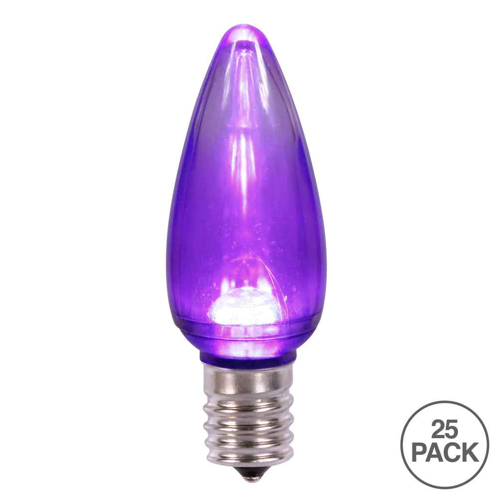Vickerman C9 Transparent Plastic LED Purple Dimmable Bulb E17 Nickel Base 25 per bag - Cheap-Us