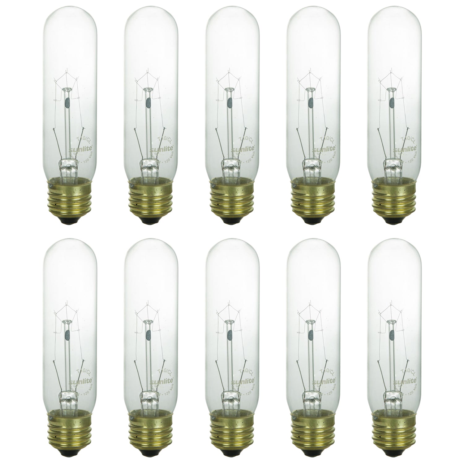 Sunlite 40 Watt T10 Tubular, Medium Base, Clear - Cheap-Us