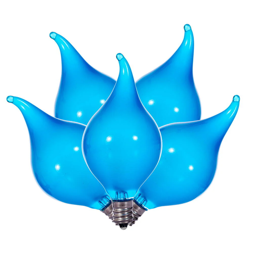 Vickerman 5 Blue LED G45 Glass Flame Tip Replacement Bulbs. E12 Base. Indoor/Outdoor Use. 120V, 0.6W - Cheap-Us