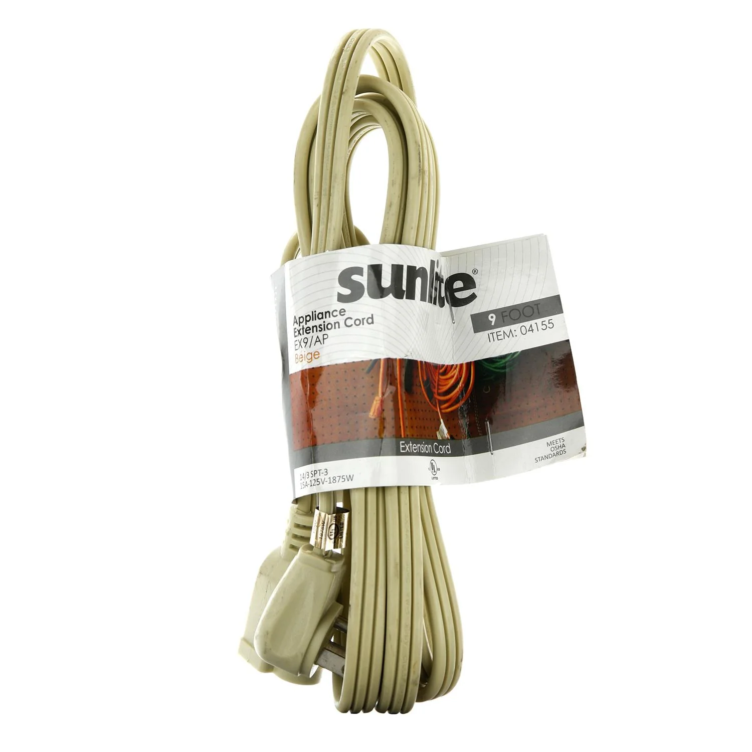 Sunlite EX9/AP Appliance 9-Feet Extension Cord, Grey - Cheap-Us