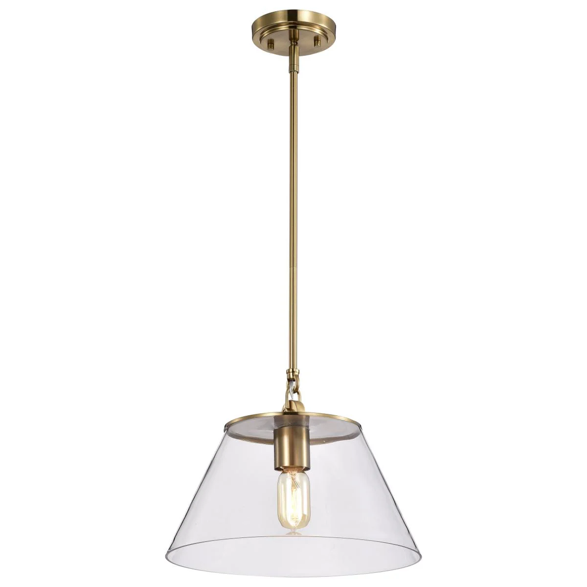 60-7413 DOVER 1 LIGHT MEDIUM PENDANT Dover; 1 Light; Medium Pendant; Vintage Brass with Clear Glass - Cheap-Us
