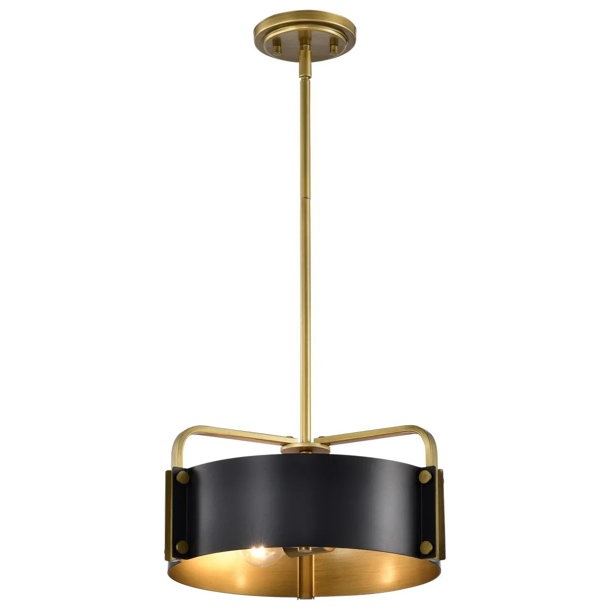 60-7842 ALTOS 3 LIGHT SMALL PENDANT Altos 3 Light Small Pendant; Matte Black and Natural Brass Finish - Cheap-Us