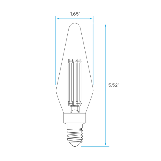 Luxrite LED HX10.5 Crystal Filament Chandelier Light Bulb, E12 Candelabra Base, 4.5W, 3000K - Soft White, 500 Lumens, 80 CRI, Clear Finish, Dimmable (LR21671) - Cheap-Us