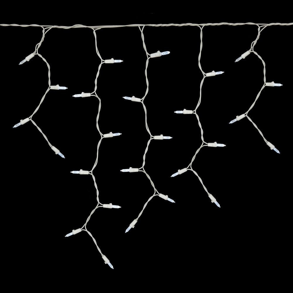 Vickerman 70 Cool White M5 LED Icicle Light on White Wire 9' Christmas Single Mold Light Strand - Cheap-Us