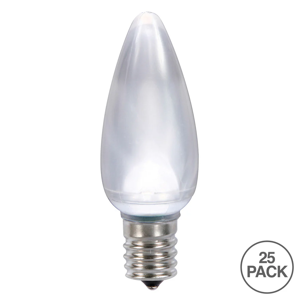 Vickerman C9 Ceramic LED Cool White Twinkle Bulb  Nickel Base  120V .6 Watts 25 Bulbs per Pack - Cheap-Us