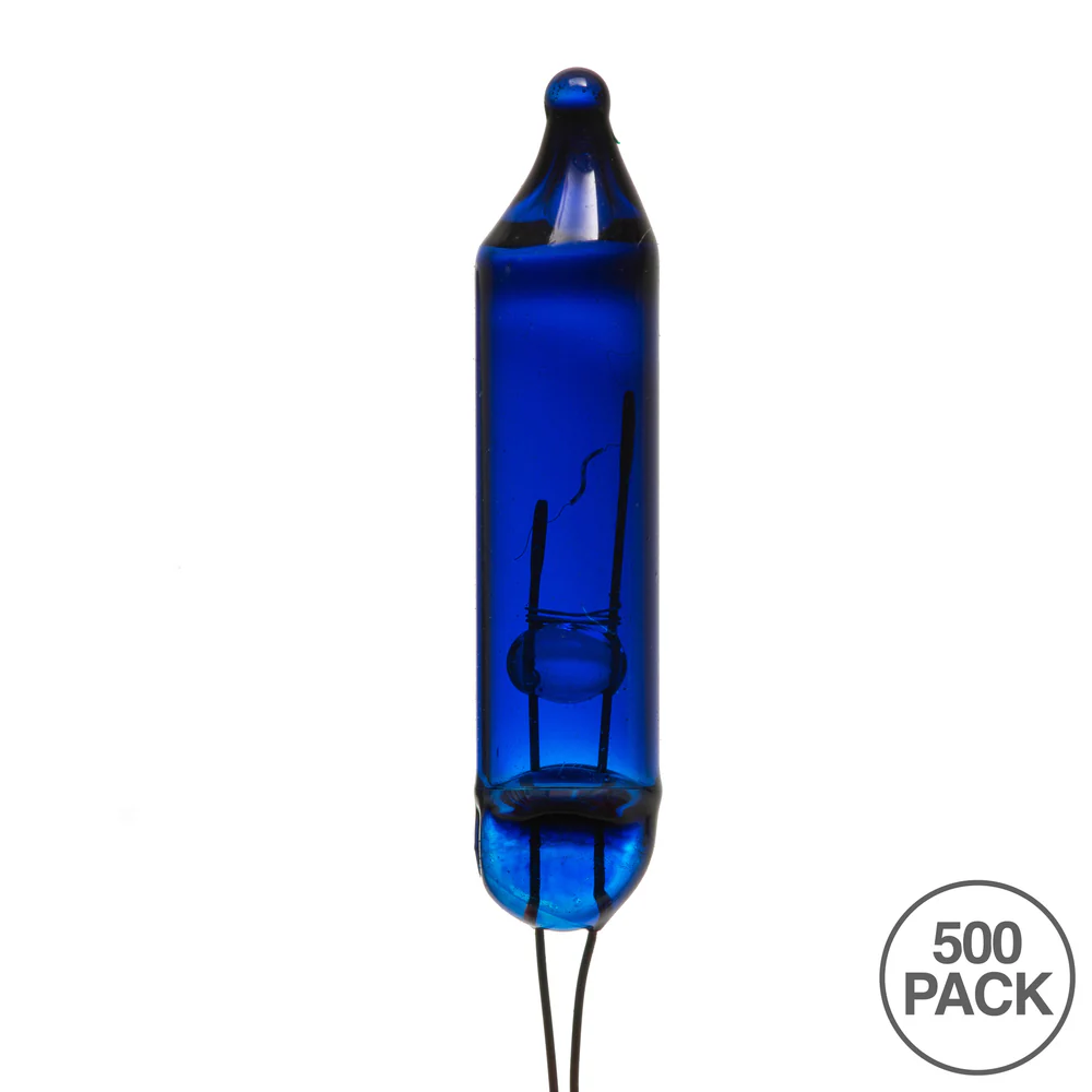 Vickerman Blue Glass Incandescent Mini Bulb with Pinched Base 2.5 Volt 170mA 50 per bag - Cheap-Us