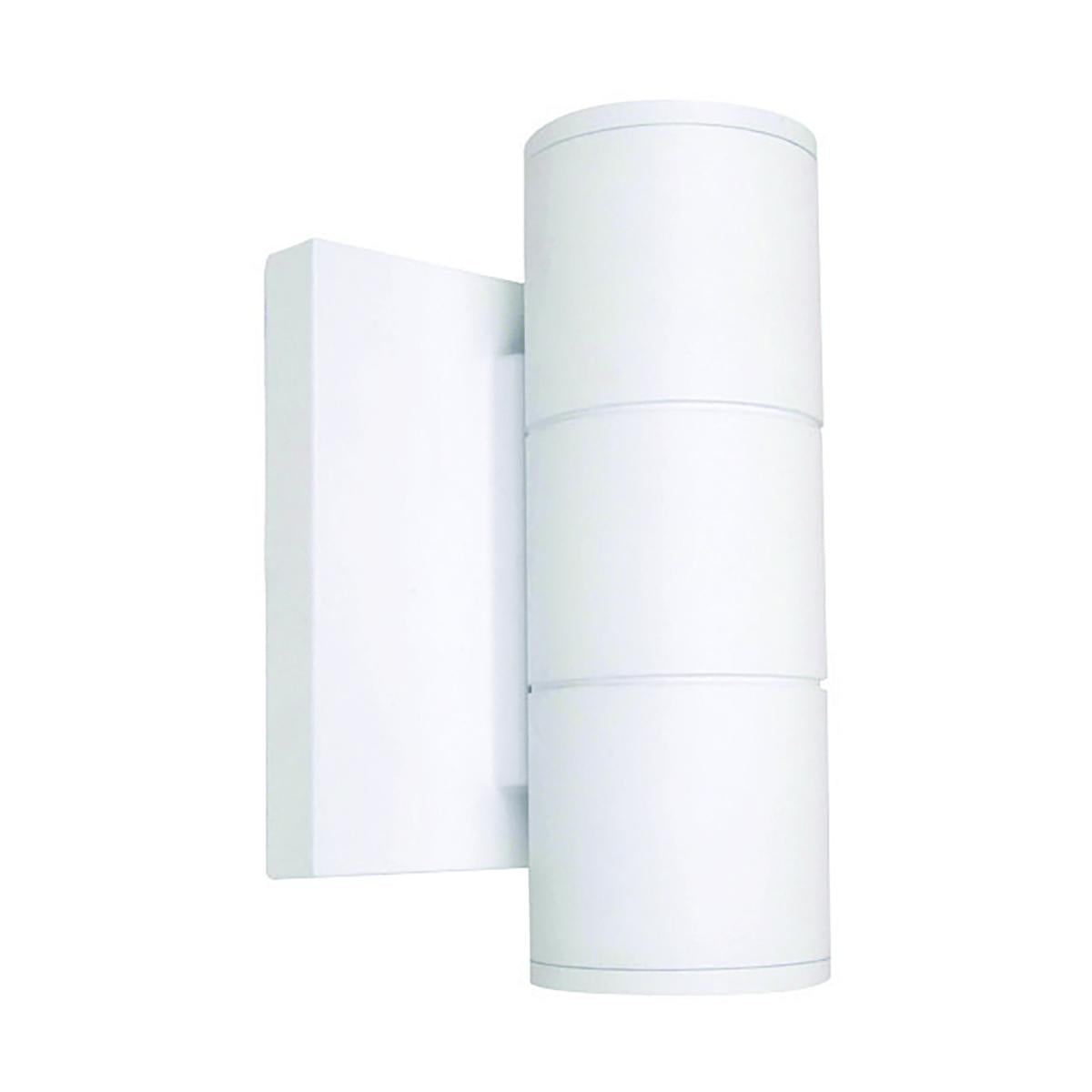 Satco Nuvo 2-Light LED Small/Large Up & Down Sconce, Outdoor Fixture, White/Black Finish, 3000K, 10W/20W 120/277V - Cheap-Us