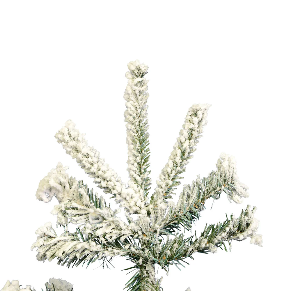 Vickerman 7.5' Flocked Sierra Fir Slim Artificial Christmas Tree Unlit - Cheap-Us