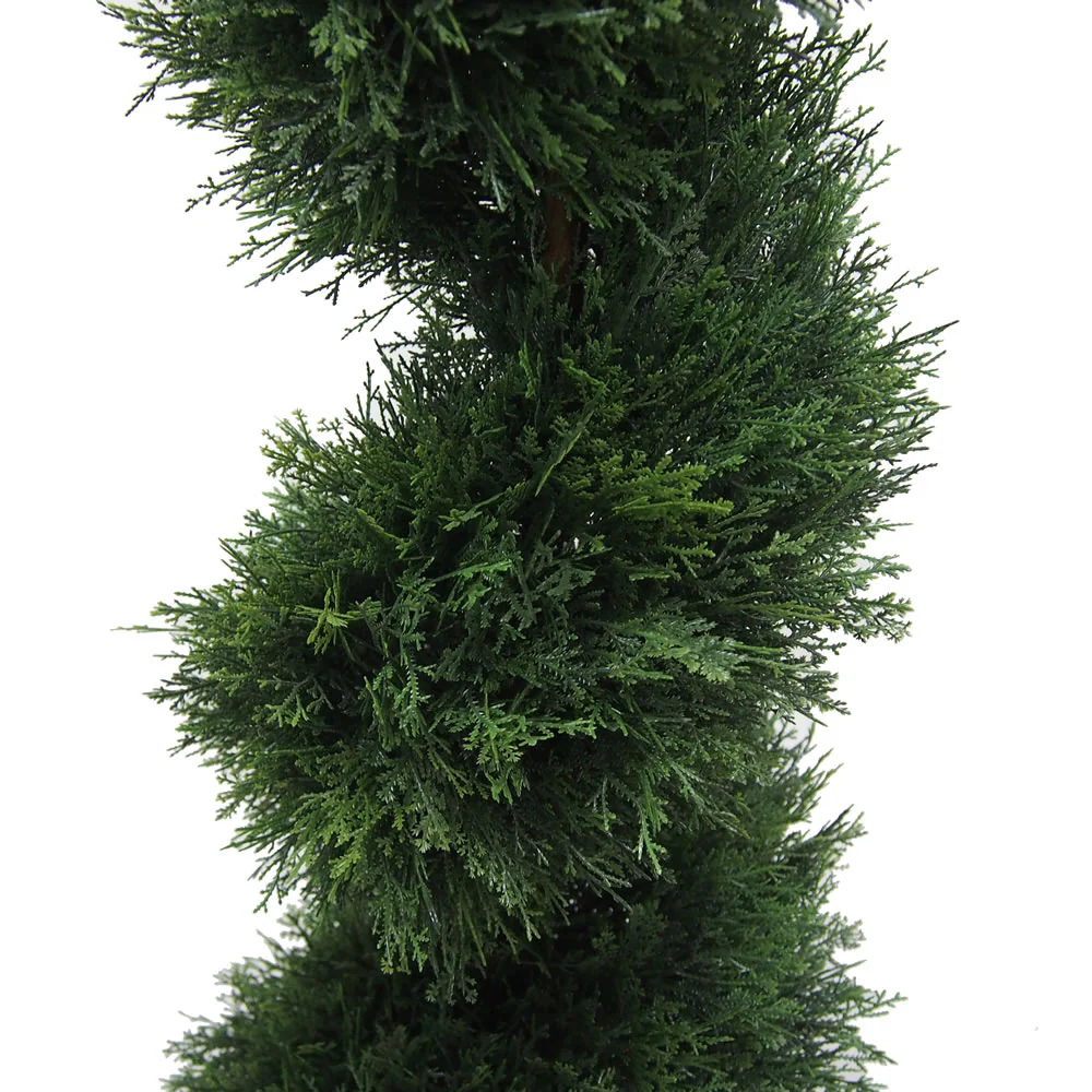 Vickerman 5' Artificial Potted Green Cedar Spiral Tree. - Cheap-Us