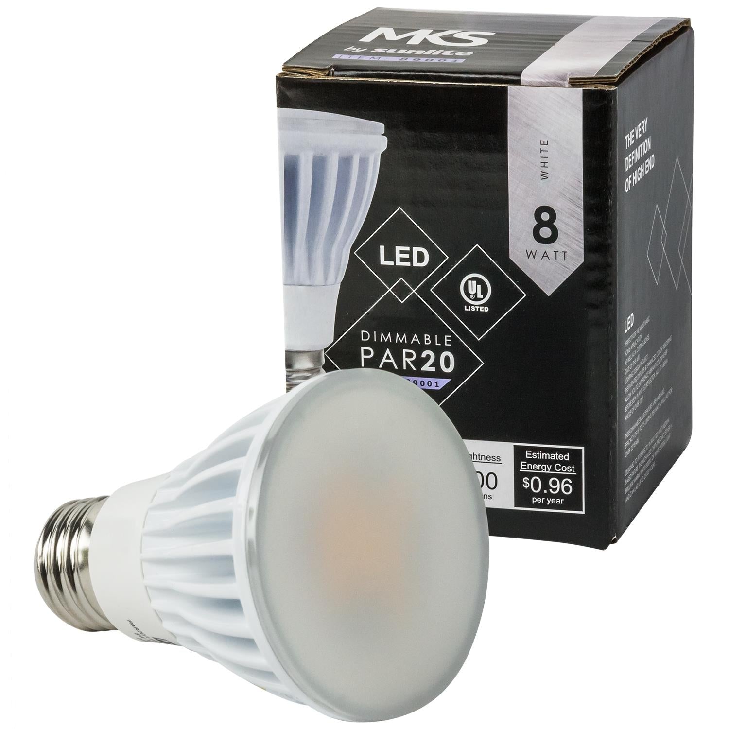 Sunlite PAR20 High Lumen Reflector, 600 Lumens, Medium Base Light Bulb, White - Cheap-Us