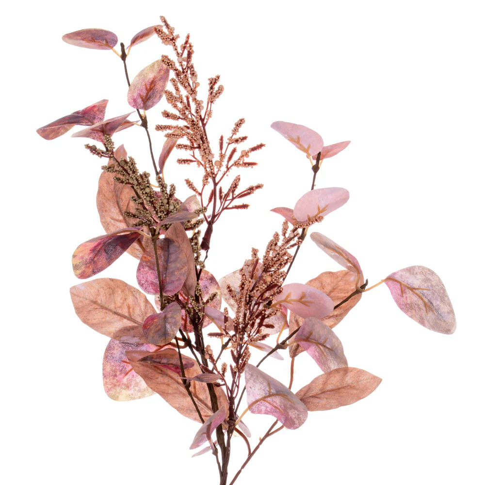 Vickerman 5' Dusty Rose Artificial Fall Eucalyptus and Berry Garland. - Cheap-Us