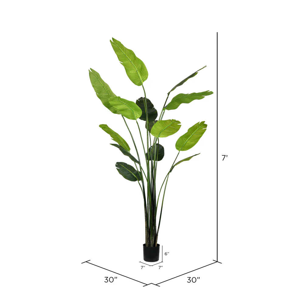 Vickerman 7' Artificial Potted Travellers Palm Tree. - Cheap-Us