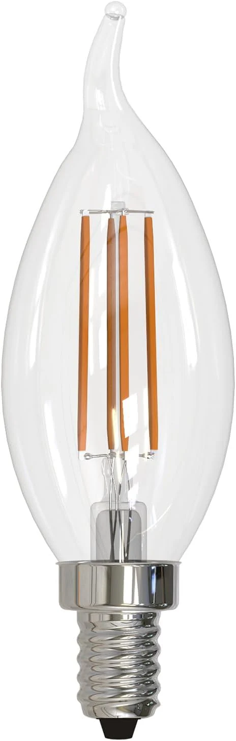 Sunlite LED Filament CA11 Flame Tip Chandelier Light Bulb, 5.5 Watts (60W=), 600 Lumens, Candelabra Base (E12), Edison Style, 90 CRI, Dimmable, UL Listed, 3000K Warm White, 6 Count - Cheap-Us