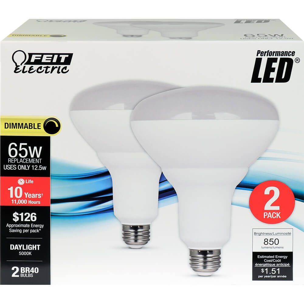 850 Lumen 5000K Dimmable LED BR40 - Cheap-Us