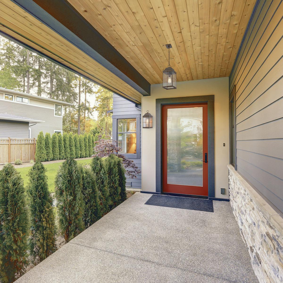 60-5836 HOWELL 1 LT OUTDOOR HANG LANT Howell - 1 Light Hanging Lantern with Clear Seeded Glass - Bronze Finish with Copper accents - Cheap-Us