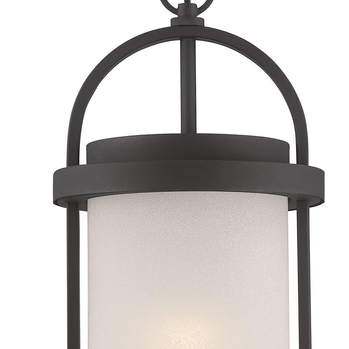 62-655 WILLIS LED OUTDOOR HANGING Willis - LED Hanging Lantern with Antique White Glass - Textured Black Finish - Cheap-Us