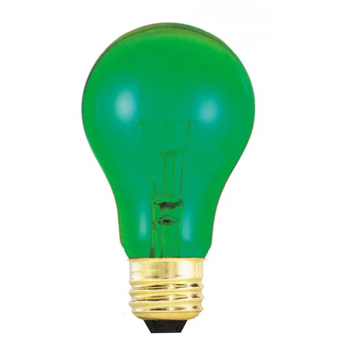 Bulbrite 25A/TG 25 Watt Incandescent A19 Party Bulb, Medium Base, Transparent Green - Cheap-Us