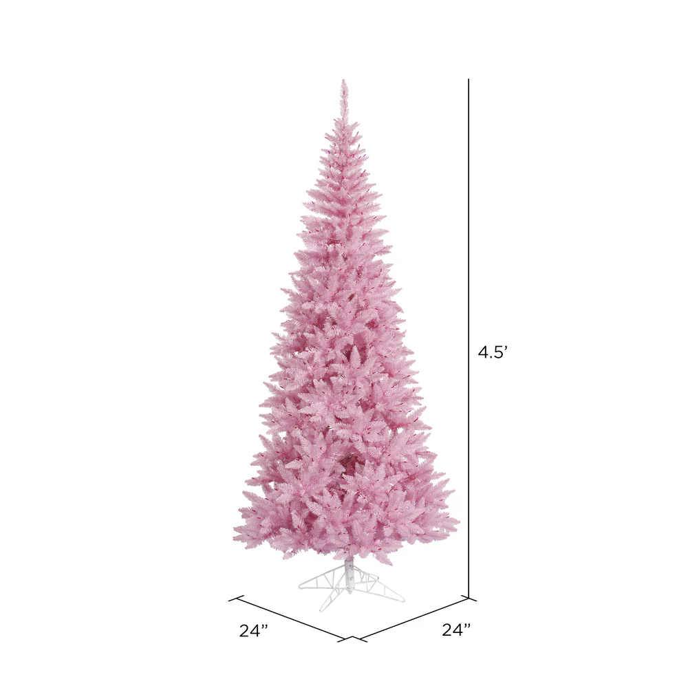 Vickerman 4.5' Pink Fir Slim Artificial Christmas Tree Unlit - Cheap-Us