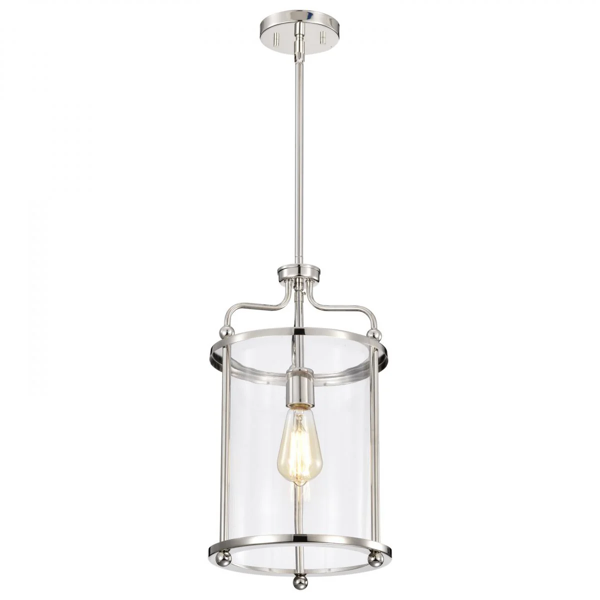 60-7955 YORKTOWN 1LT PENDANT Yorktown 1 Light Pendant; Polished Nickel Finish; Clear Glass - Cheap-Us