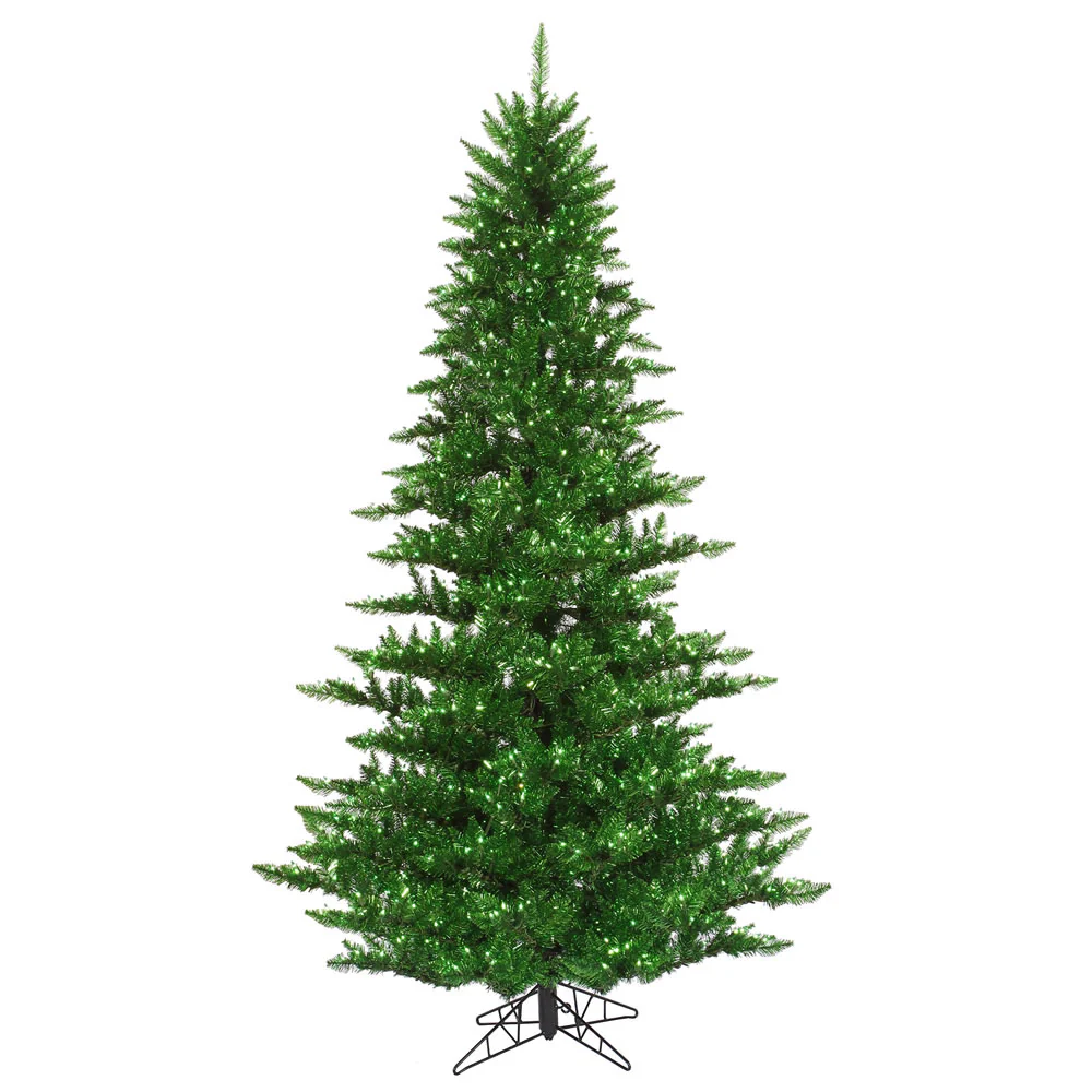 Vickerman 10' Tinsel Green Artificial Christmas Tree Green Incandescent Lights - Cheap-Us