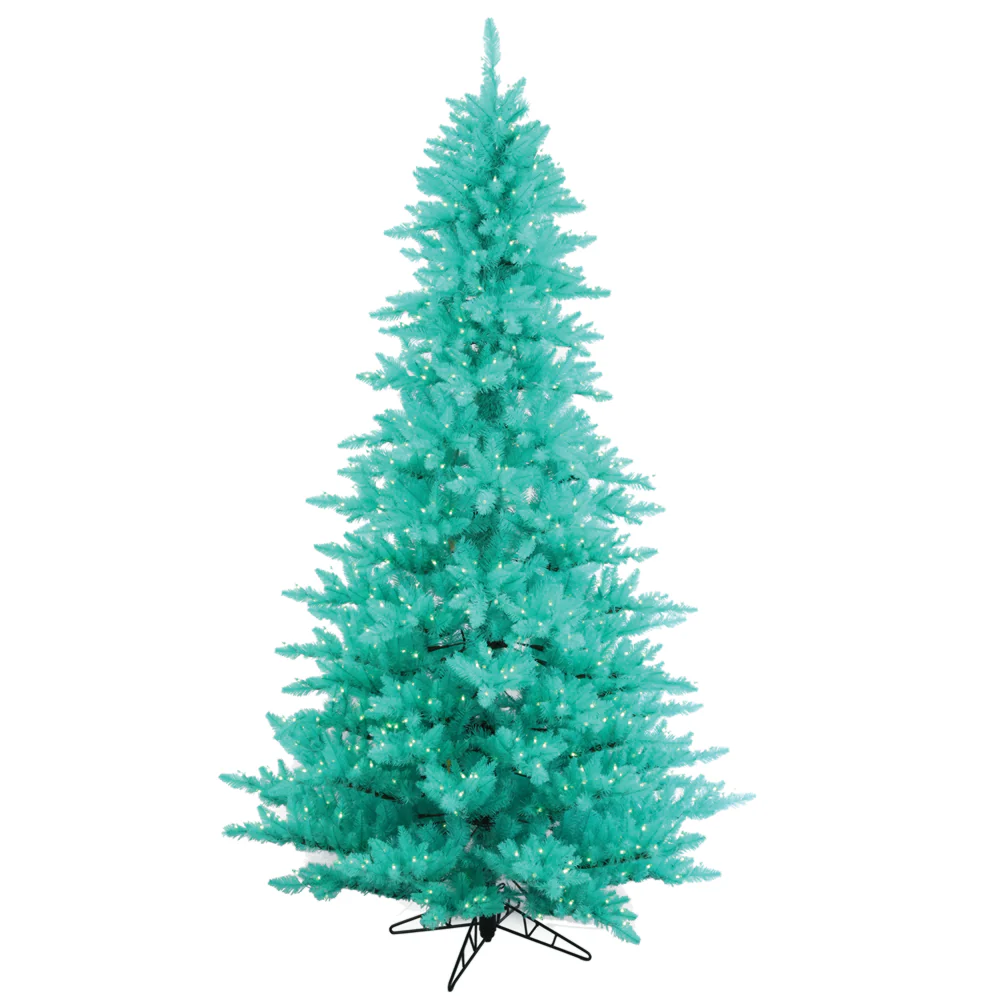 Vickerman 7.5' Aqua Fir Artificial Christmas Tree Aqua Dura-lit LED Lights - Cheap-Us