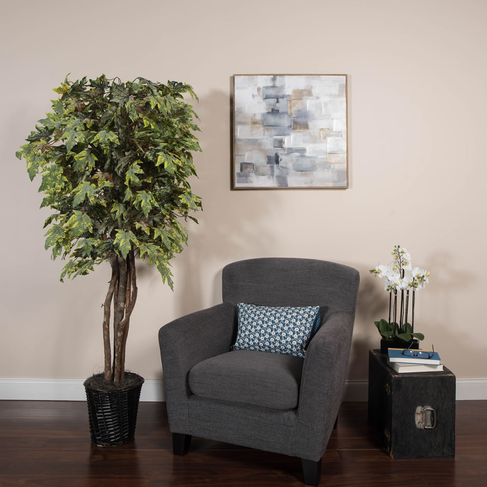 Vickerman 6' Artificial Frosted Maple Executive Rattan Basket. - Cheap-Us