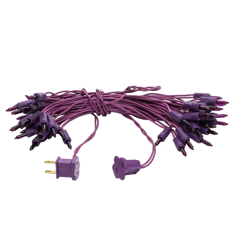 Vickerman 50 Mauve Dura-lit Mini Light on Mauve Wire, 37' Christmas Light Strand - Cheap-Us