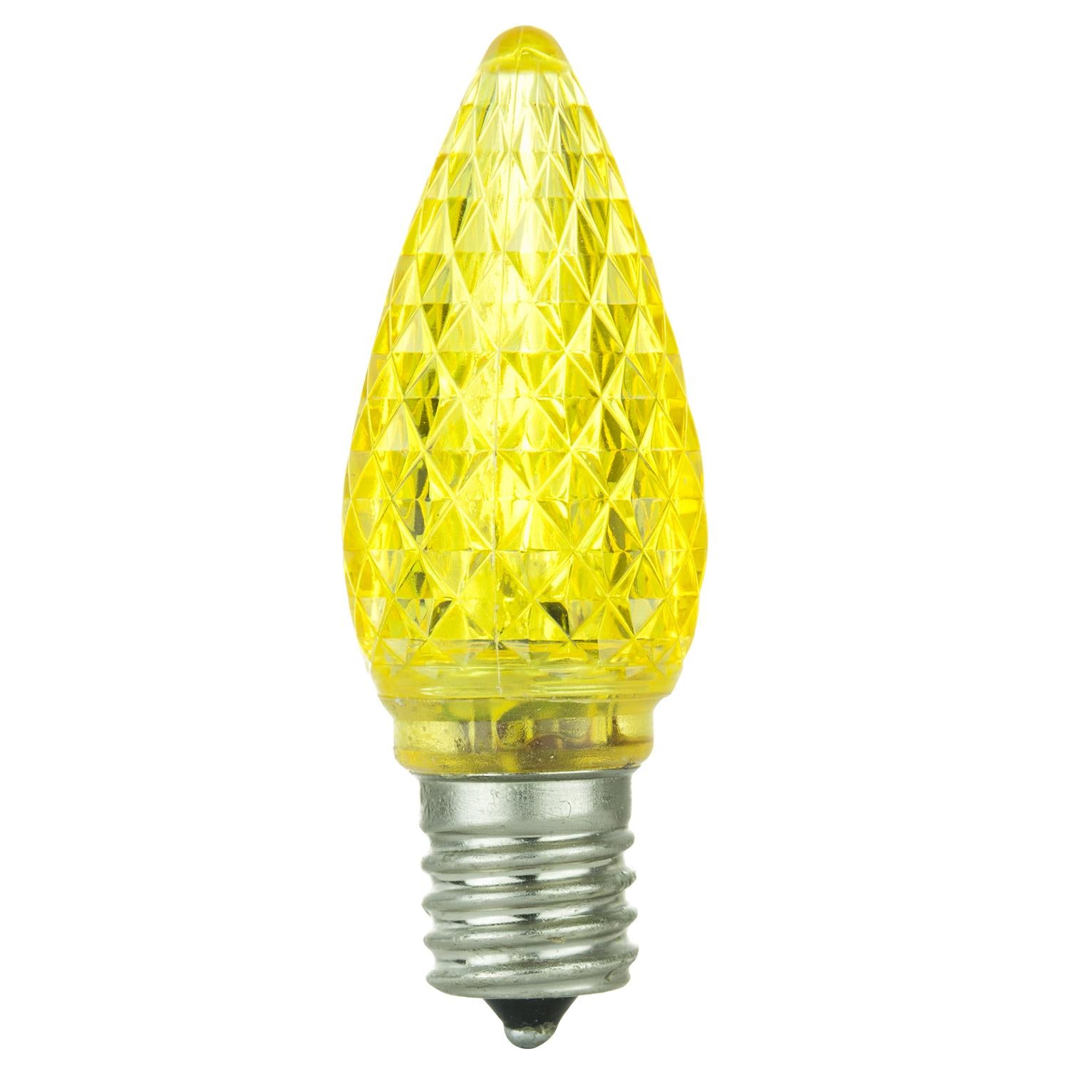 Sunlite 80709 LED C9, Holiday Decorative Light Bulb, 0.4 Watts, E17 Intermediate Base, Faceted Christmas-Lights; Nightlight, Yellow - Cheap-Us