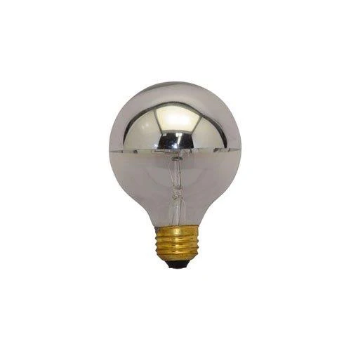 Bulbrite 60G25HM 60 Watt Dimmable Incandescent Half Chrome G25 Globe Bulb, Medium Base - Cheap-Us