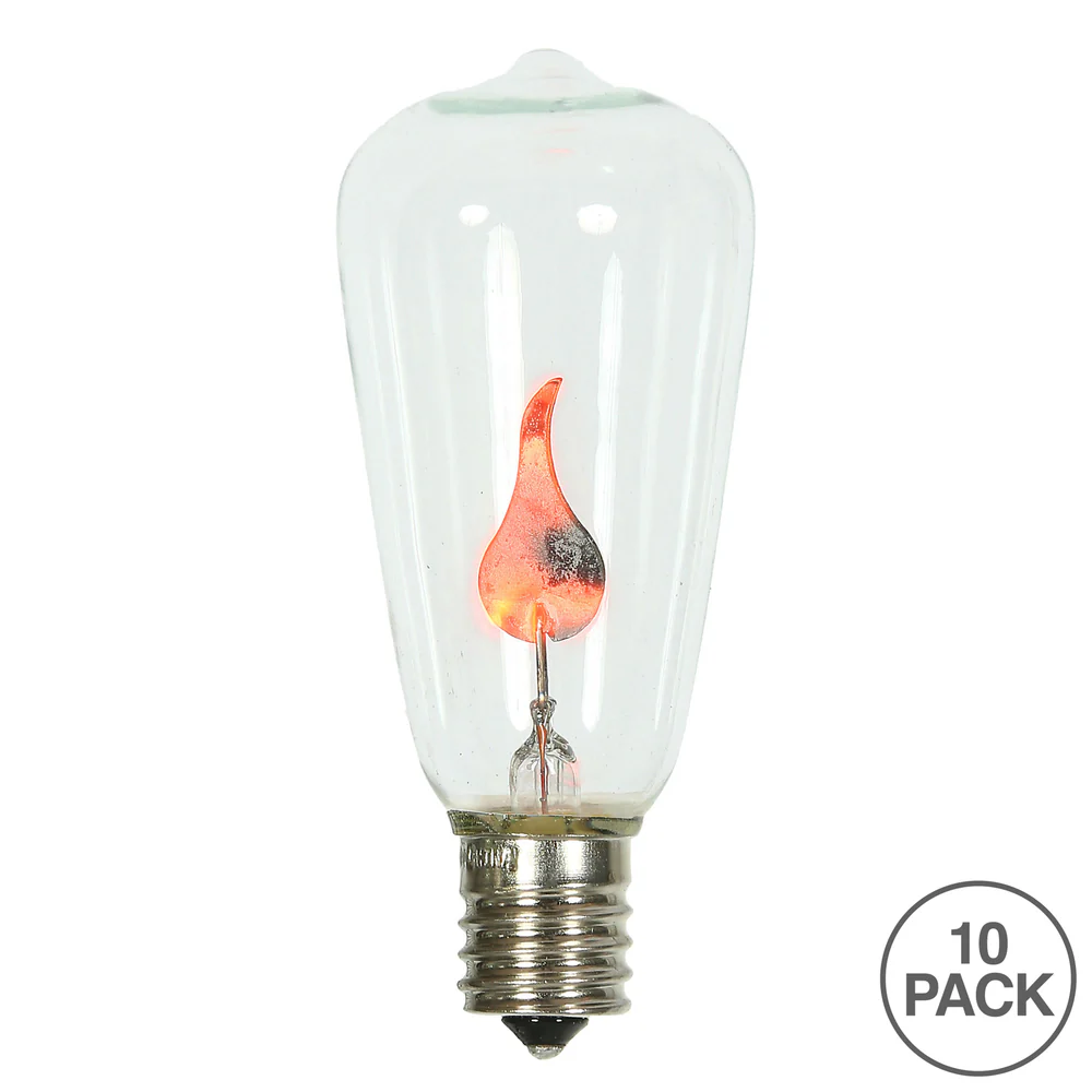 Vickerman ST40 Incandescent Clear Flicker Flame E17, 1 Watt/Bulb - 20 Pack - Cheap-Us