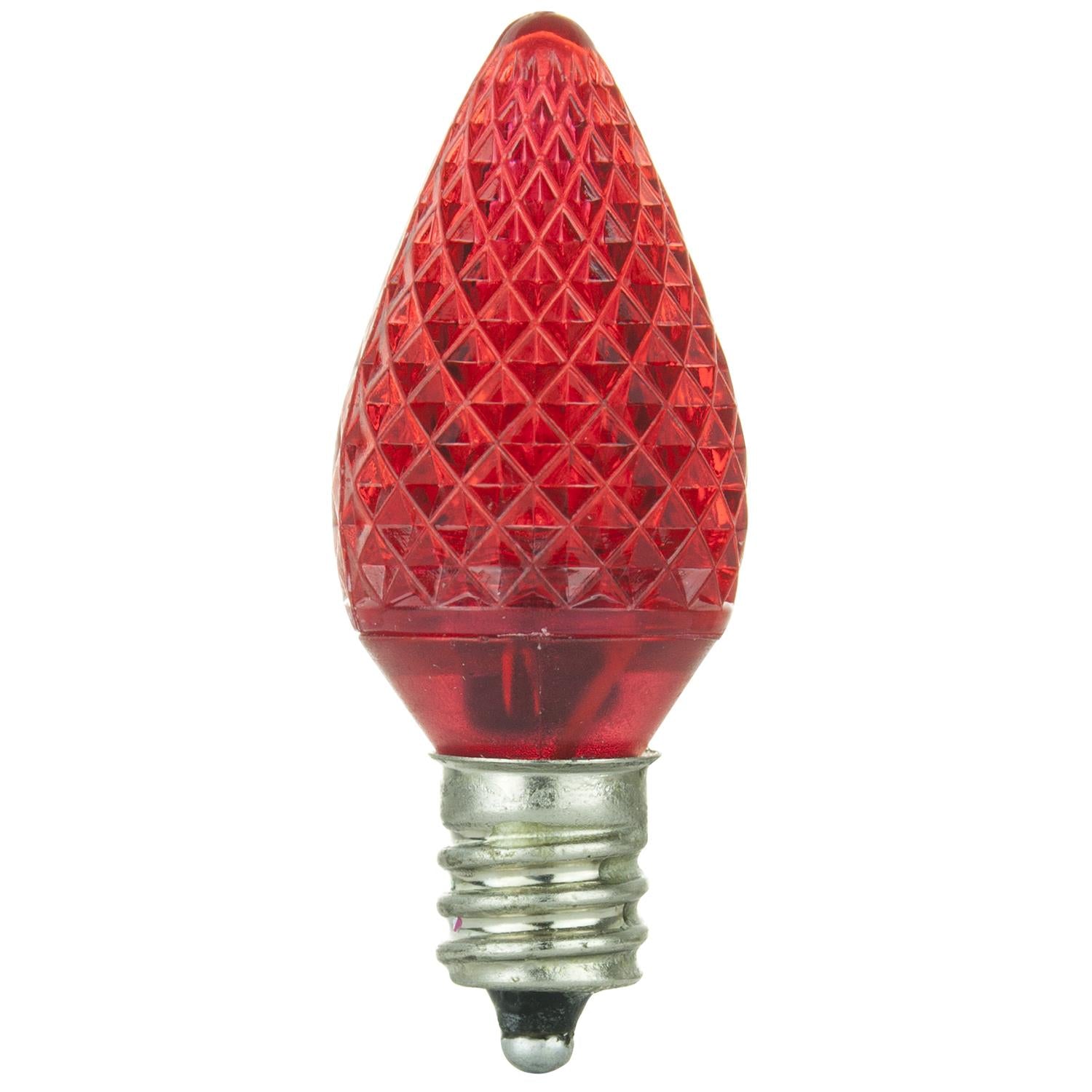 Sunlite 80702 LED C7 Holiday Decorative Light Bulb, 0.4 Watts, E12 Candelabra Base, Faceted Christmas-Lights; Nightlight, Red - Cheap-Us