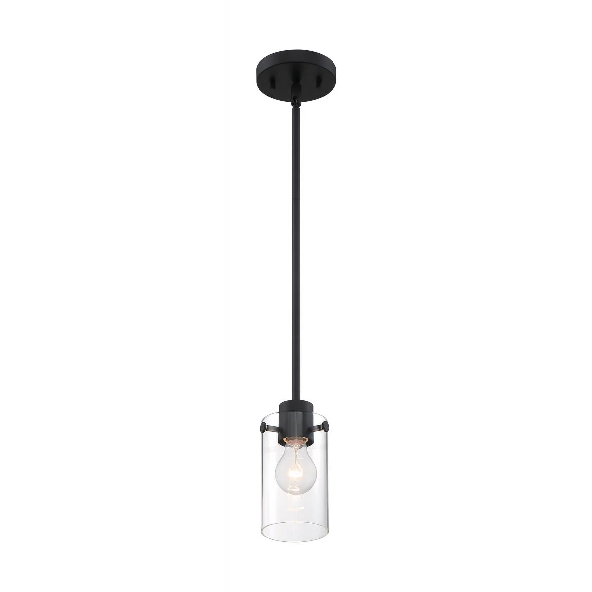60-7270 SOMMERSET 1 LIGHT MINI PENDANT Sommerset - 1 Light Mini Pendant with Clear Glass - Matte Black Finish - Cheap-Us