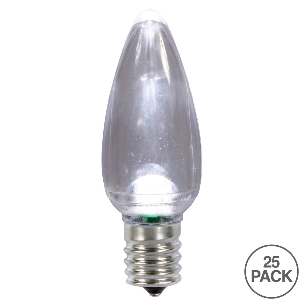 Vickerman C9 Transparent Plastic LED Cool White Dimmable Bulb E17 Nickel Base 25 per bag - Cheap-Us