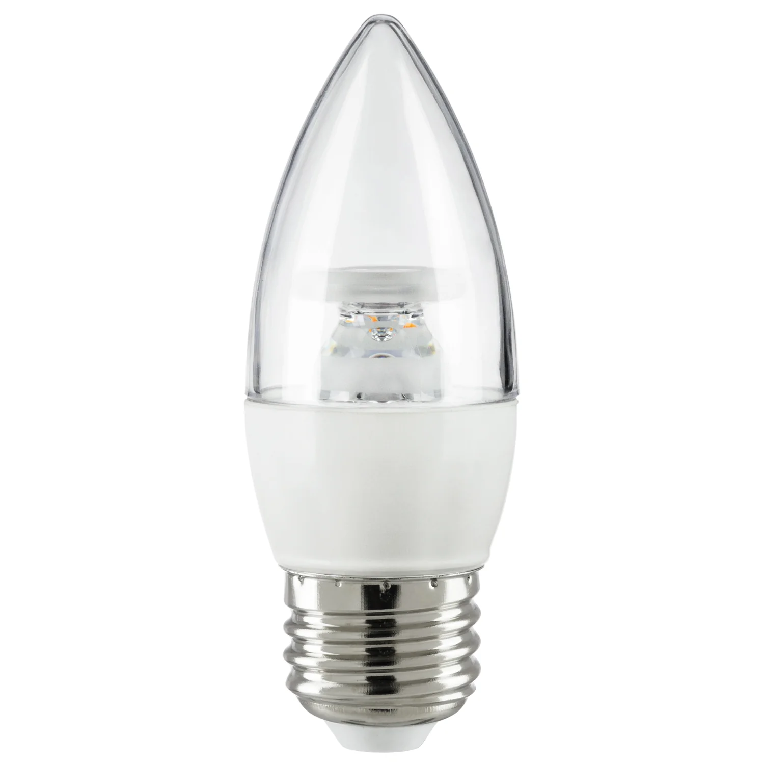 LED Torpedo Tip B11 Chandelier Light Bulb, 7 Watts (60W Equivalent), 500 Lumens, Medium Base (E26), Dimmable, Energy Star, 40K - Cool White, Clear 6 Pack - Cheap-Us