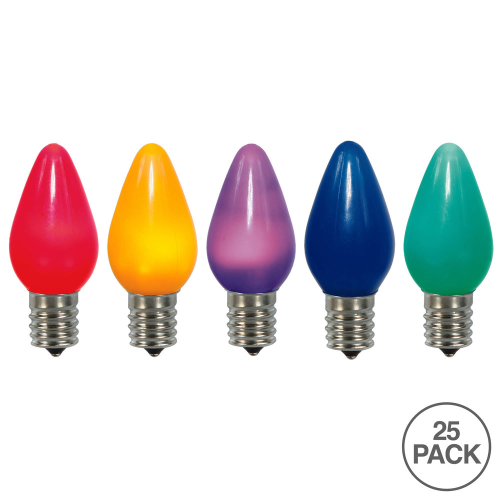 Vickerman C7 Ceramic LED Multi Twinkle Bulb Nickel Base 120V  .96 Watts 25 Bulbs per bag - Cheap-Us