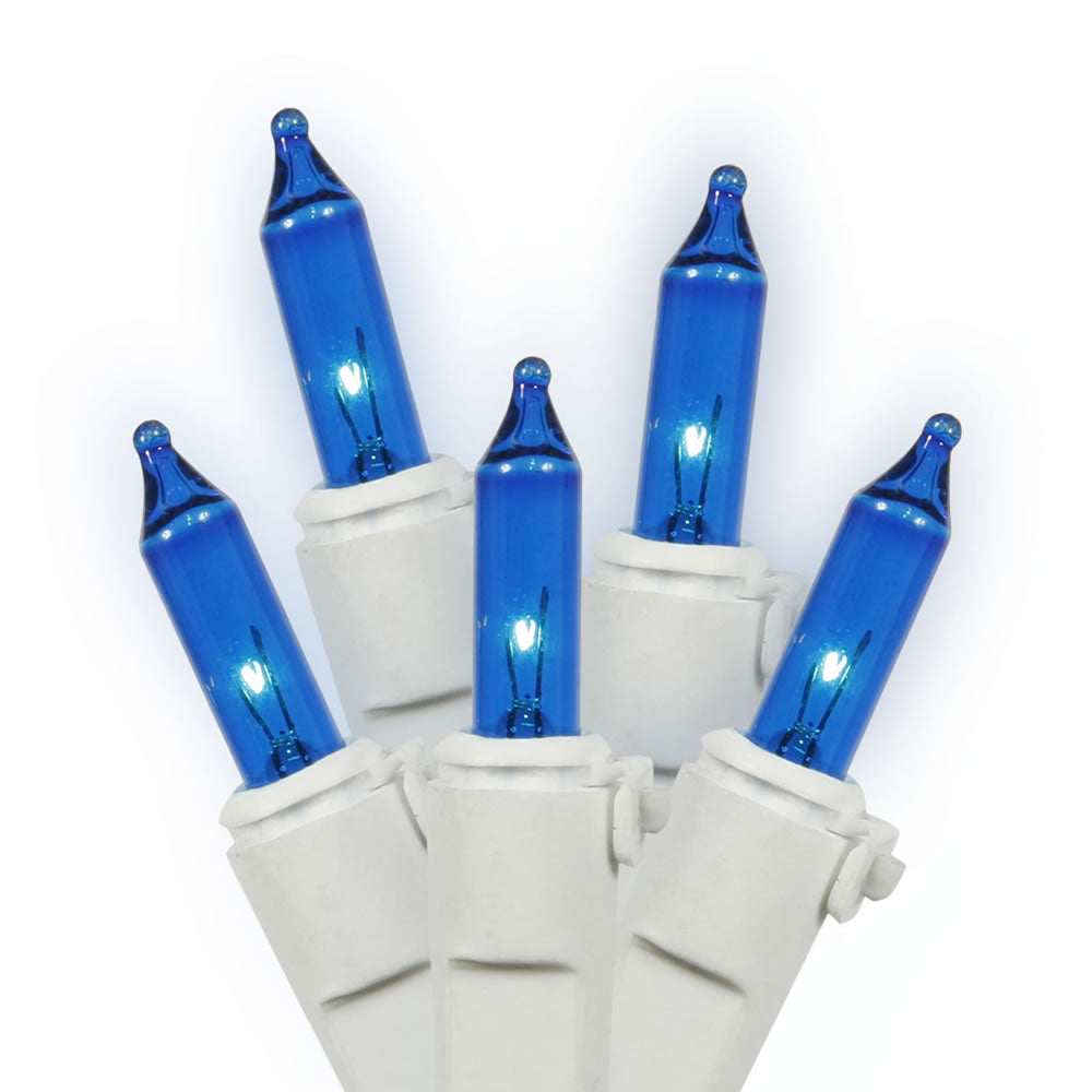 Vickerman 100 Blue Mini Light Icicle Light on White Wire, 9' Christmas Light Strand- 2 Pack - Cheap-Us