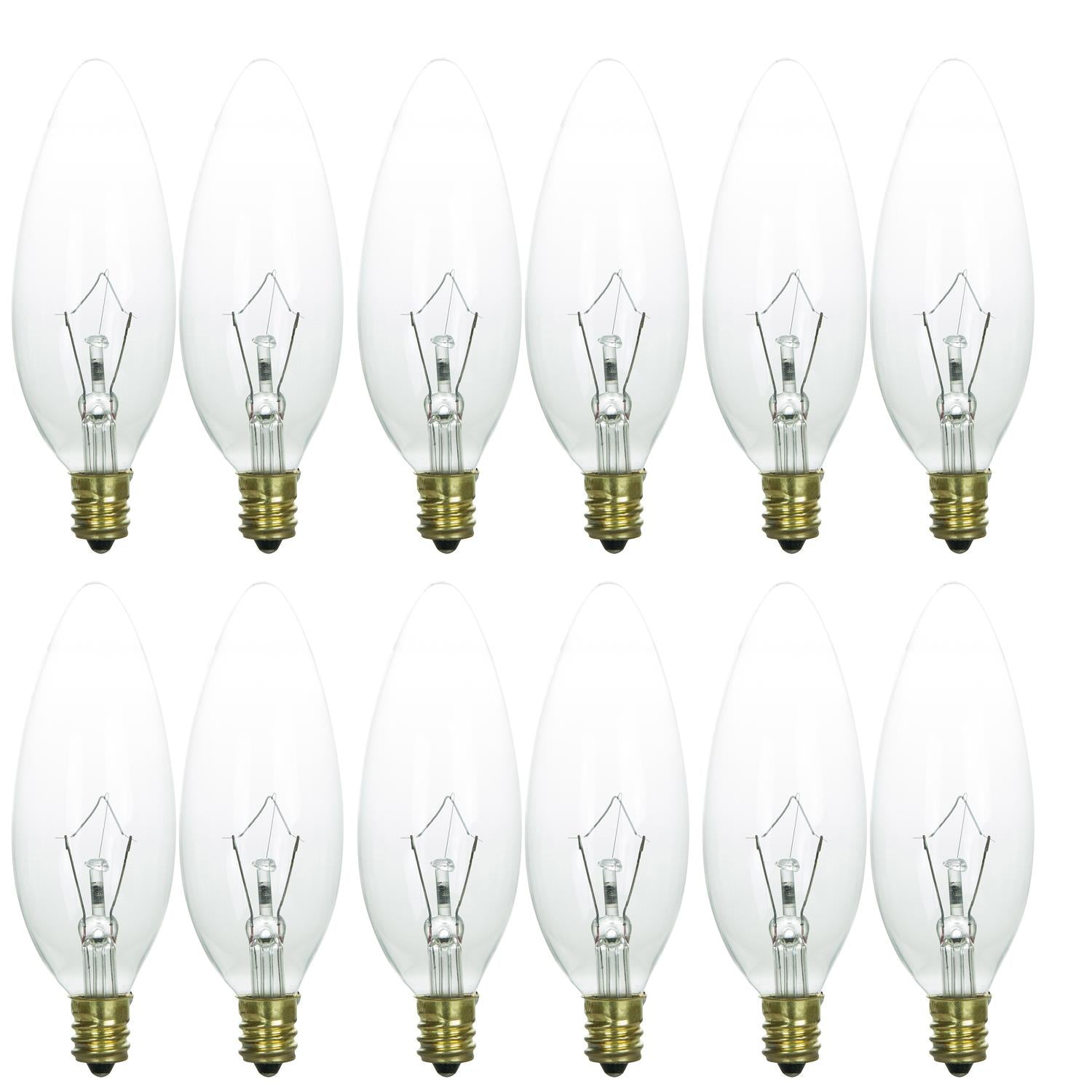 Sunlite 60 Watt Krypton Torpedo Tip Chandelier, Candelabra Base, Clear - Cheap-Us